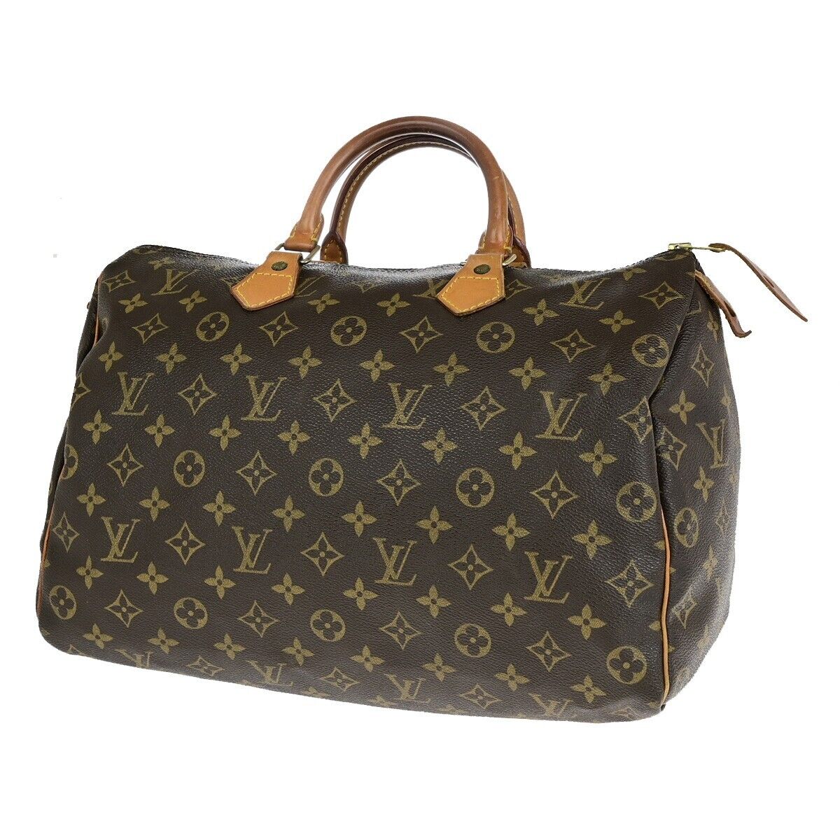 LOUIS VUITTON Speedy 35 Travel Hand Bag Monogram Leather Brown M41524 82ED136