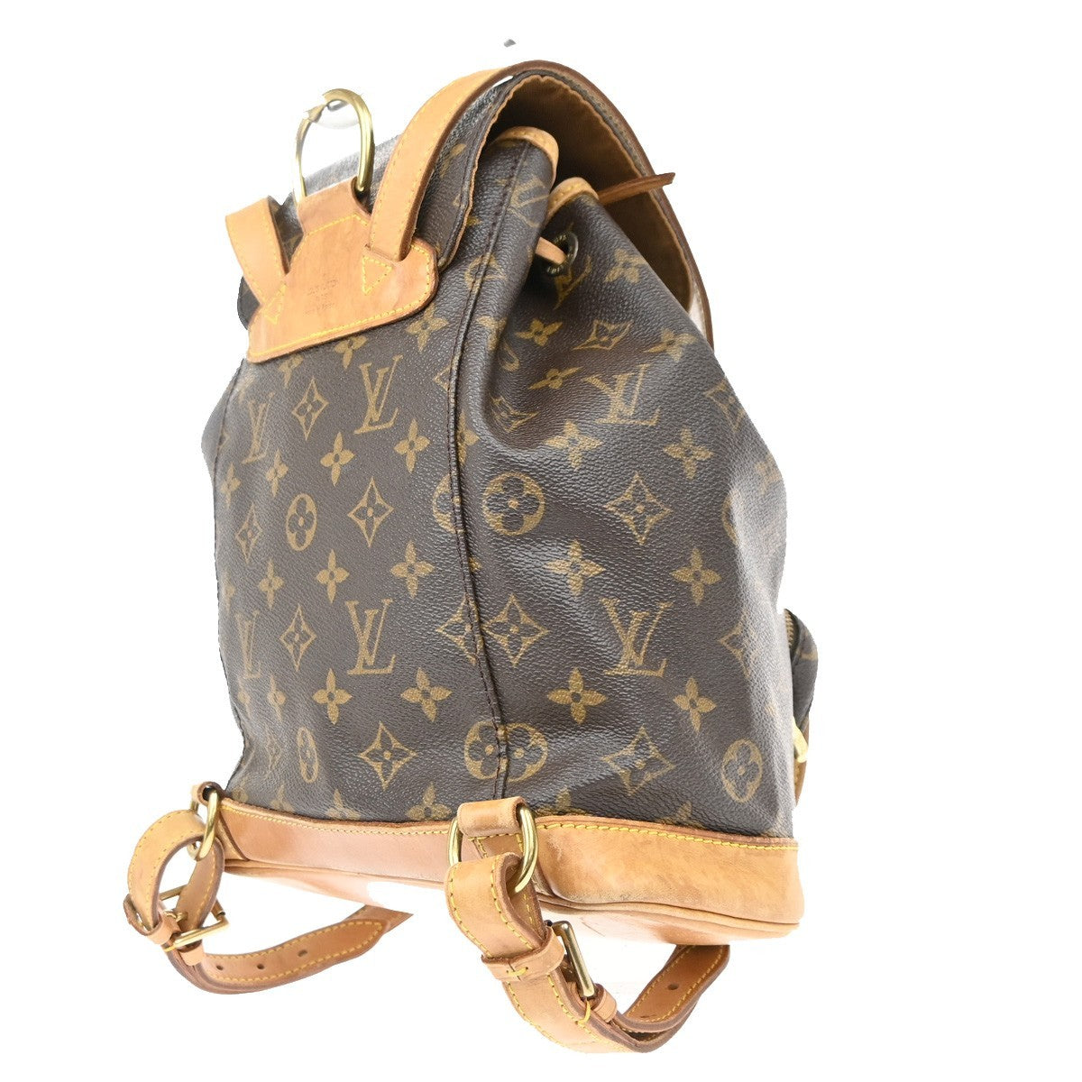 LOUIS VUITTON Montsouris MM Backpack Bag Monogram Leather Brown M51136 90MA414