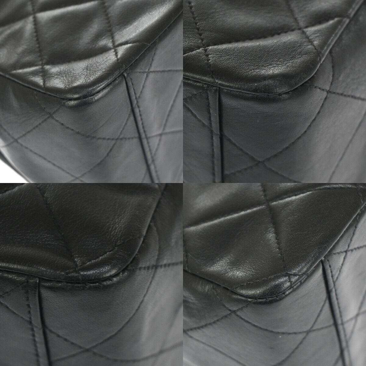 CHANEL CC Maxi Jumbo Matelasse 34 Chain Shoulder Bag Leather Black GHW 859RH997