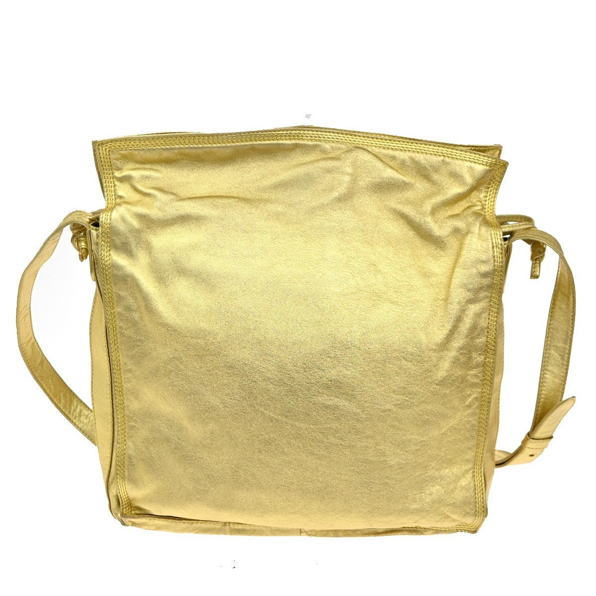 LOEWE LOGO Anagram Drawstring Crossbody Shoulder Bag Leather Gold GHW 38TA510