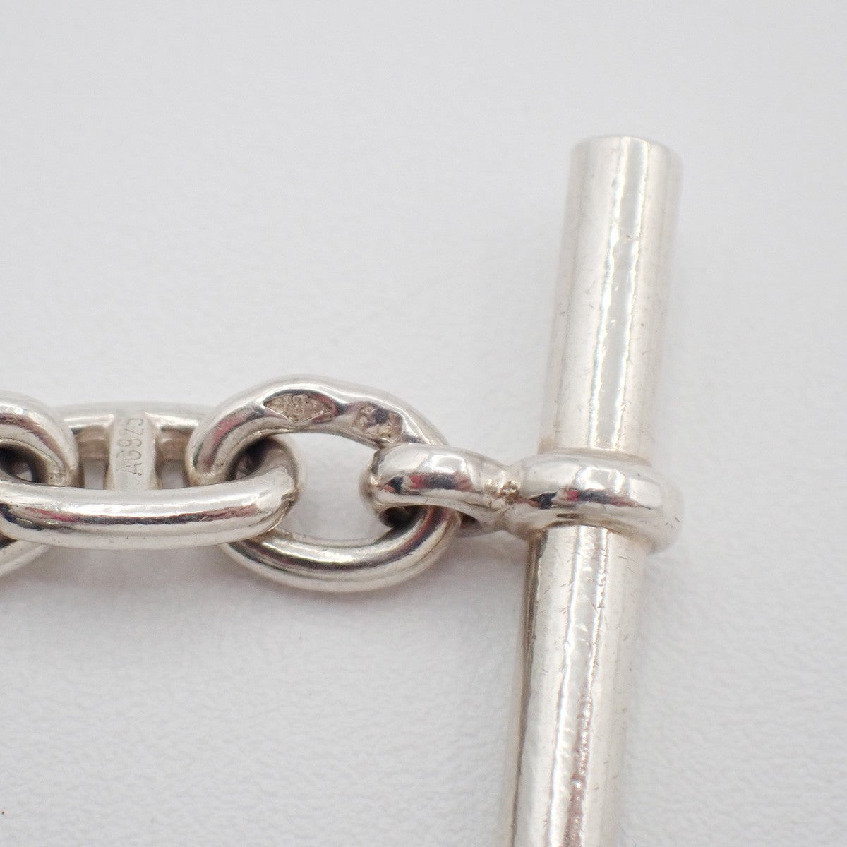 HERMES Logo Chaine D'ancre TPM Chain Bracelet  28 Link Silver Ag925 396LC630
