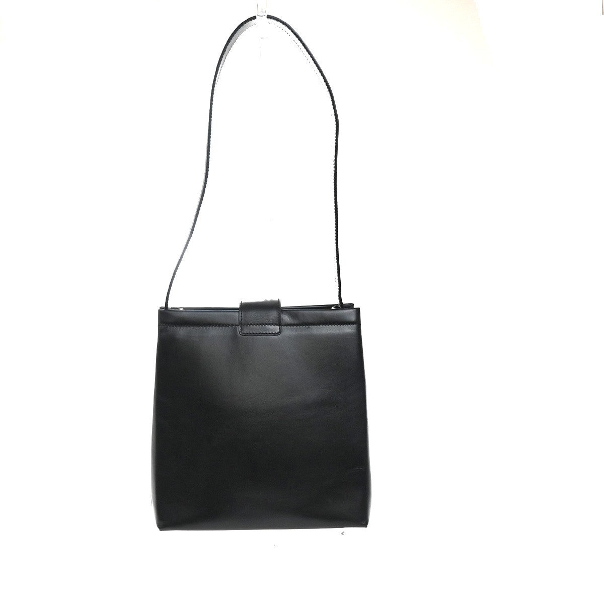 Salvatore Ferragamo Vara Logo Shoulder Hand Bag Leather Black GHW Italy 80MA214