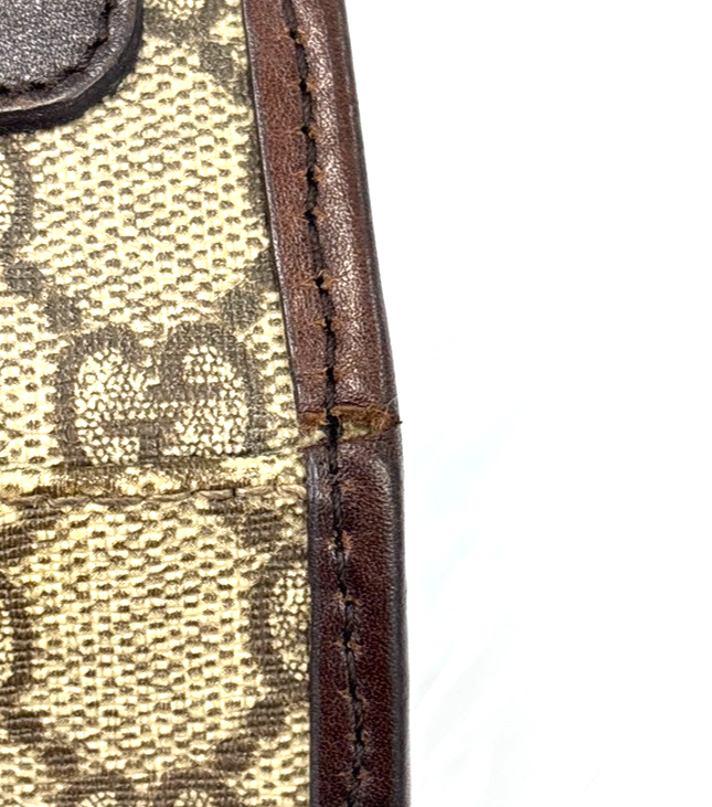 GUCCI Logo GG Pattern Shoulder Bag Supreme Leather Brown Beige Italy 69KC710