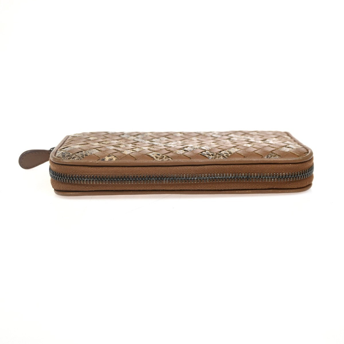 BOTTEGA VENETA Logo Intrecciato Zippy Long Wallet Embossing Leather BN 67DA286