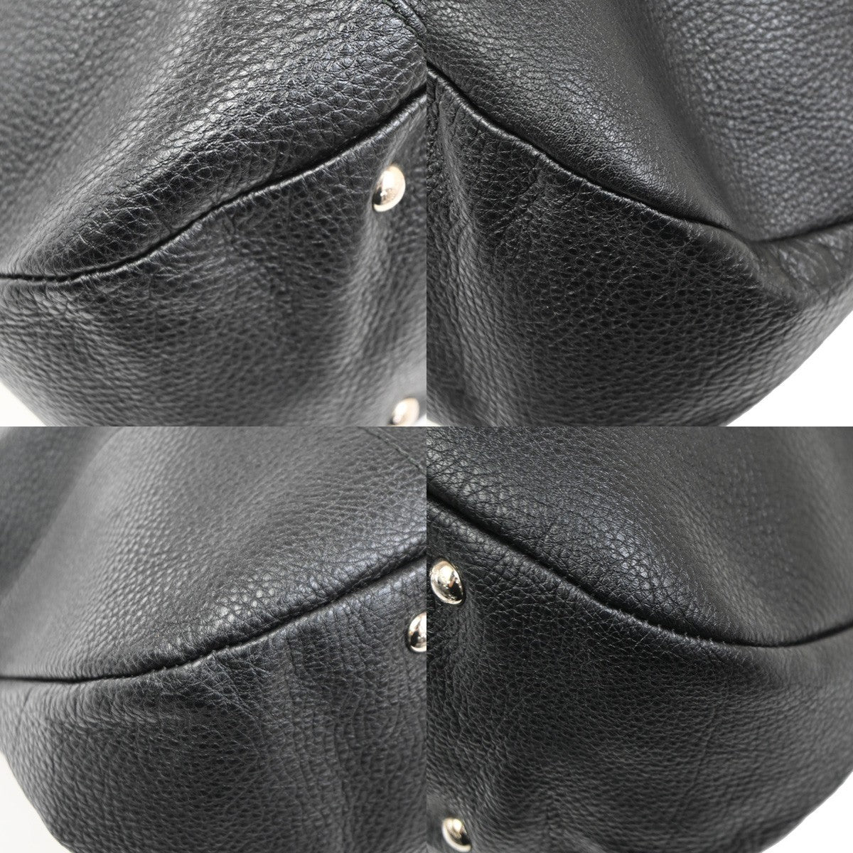 SALVATORE FERRAGAMO Logo Gancini Shoulder Hand Bag Leather Black 30TA292