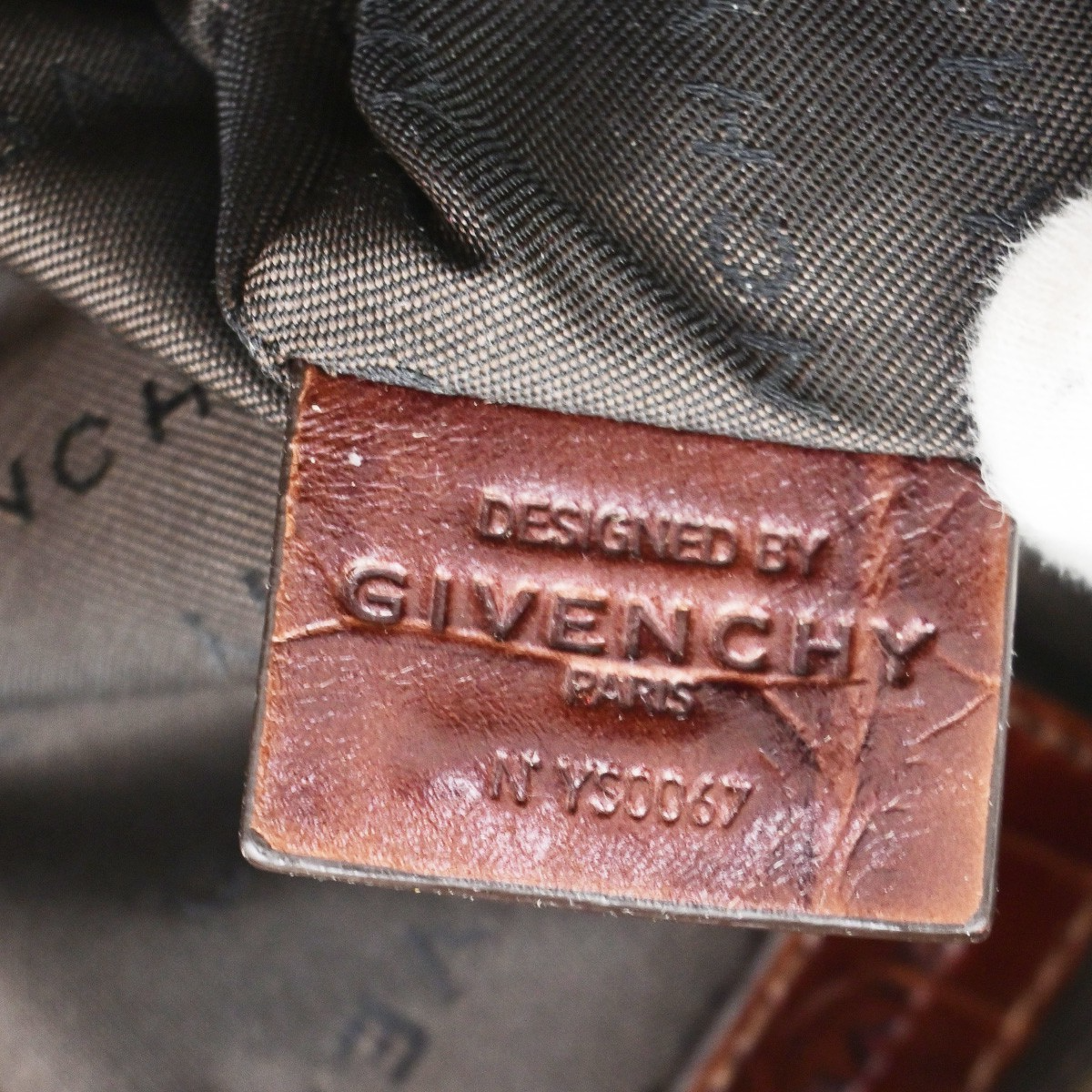 GIVENCHY Logo Shoulder Hand Bag Canvas Leather Brown GHW 62CB042