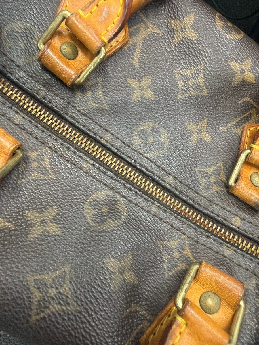 LOUIS VUITTON Speedy 30 Travel Hand Bag Monogram Leather Brown M41526 18YJ216