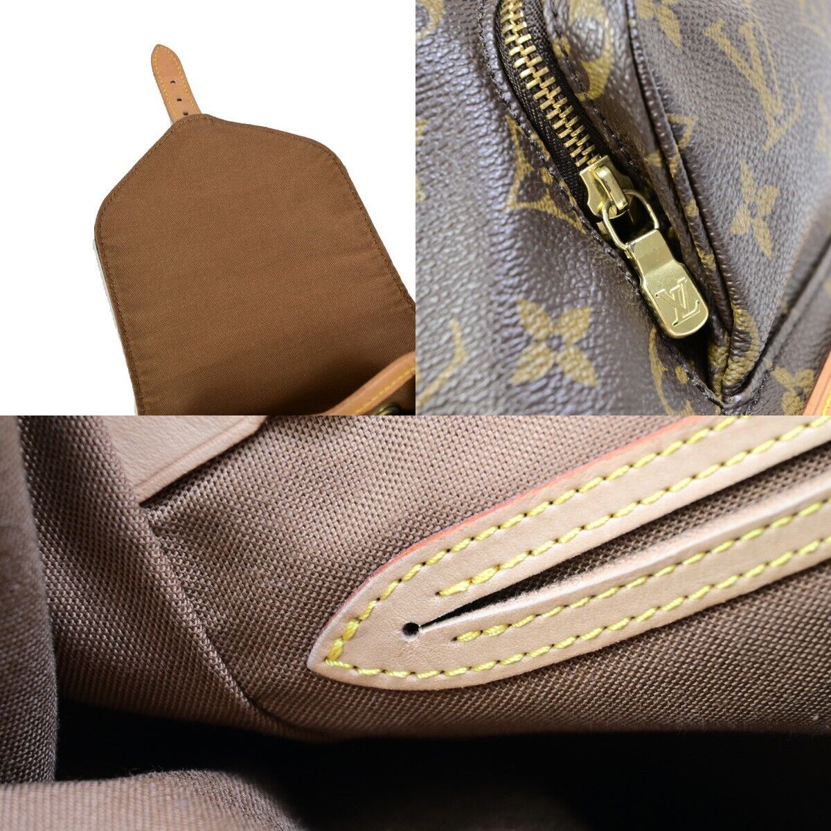 LOUIS VUITTON Montsouris MM Backpack Bag Monogram Leather Brown M51136 13EB360