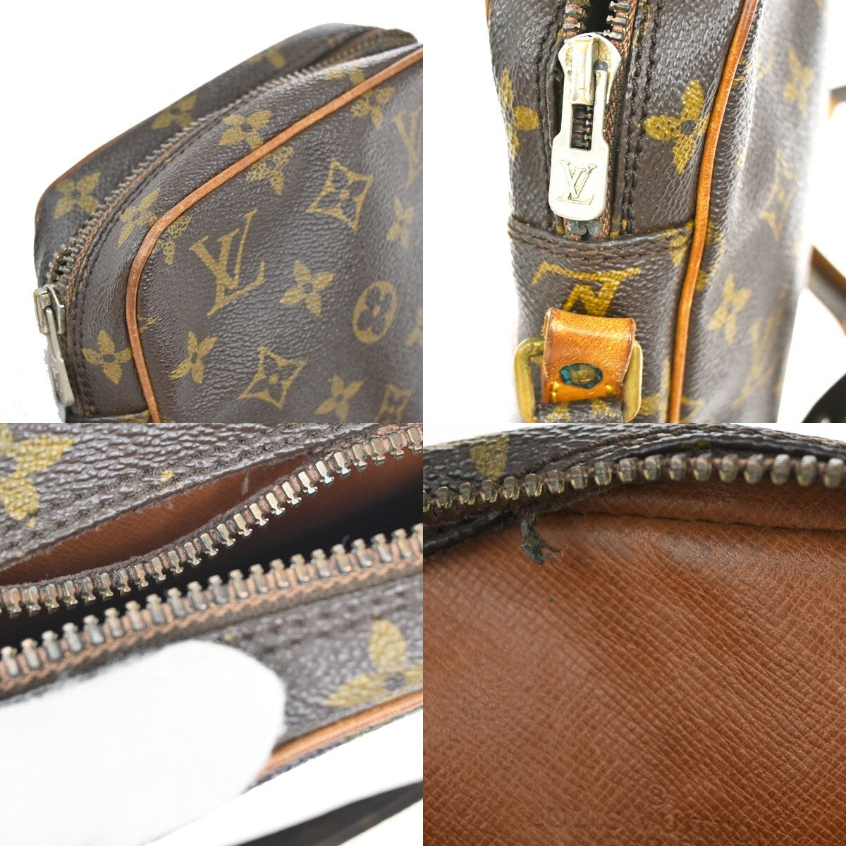LOUIS VUITTON Danube Shoulder Bag Monogram Leather Brown France M45266 30FB548