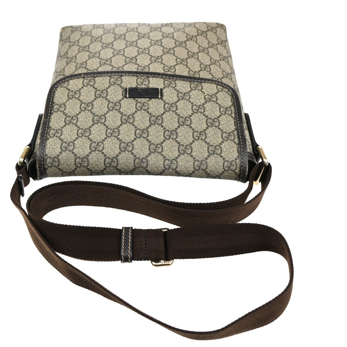 GUCCI GG Supreme Shoulder Bag Leather Beige GHW Italy 0223666 65MA089