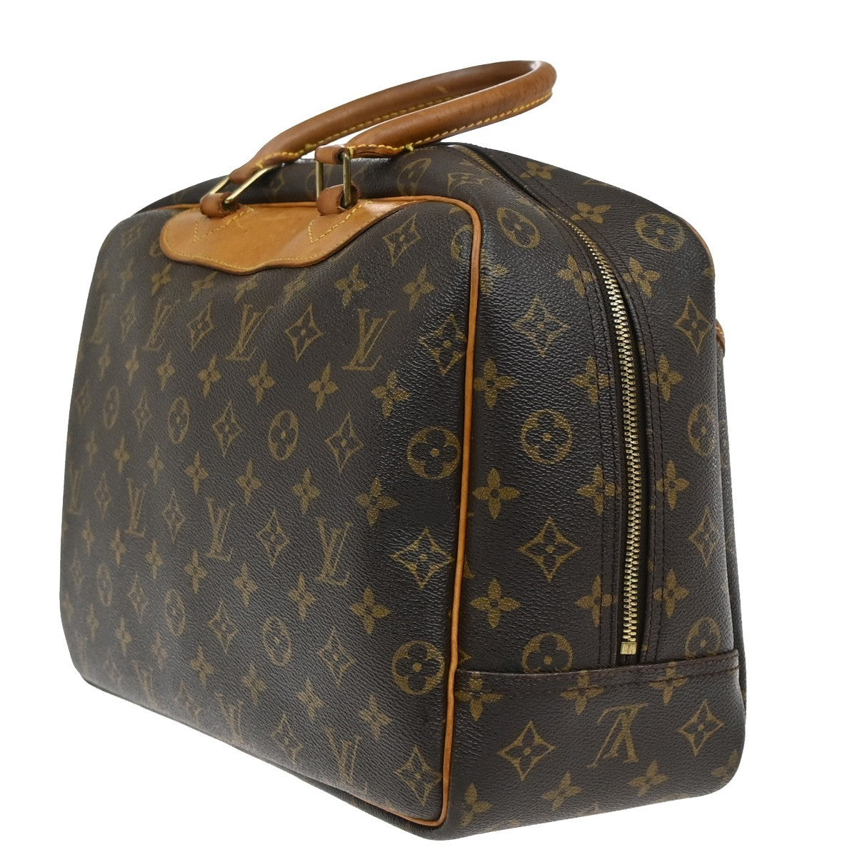 LOUIS VUITTON LV Logo Deauville Hand Bag Monogram Leather Brown M47270 68DA006