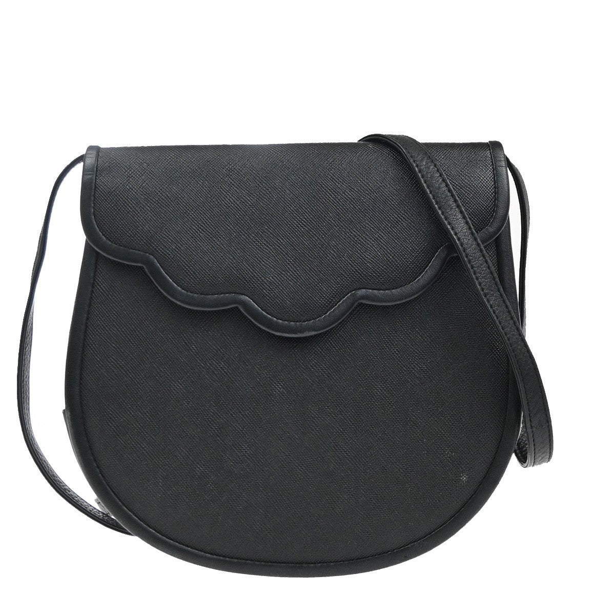 YVES SAINT LAURENT Logo Mini Crossbody Shoulder Bag Leather Black GHW 32YH926