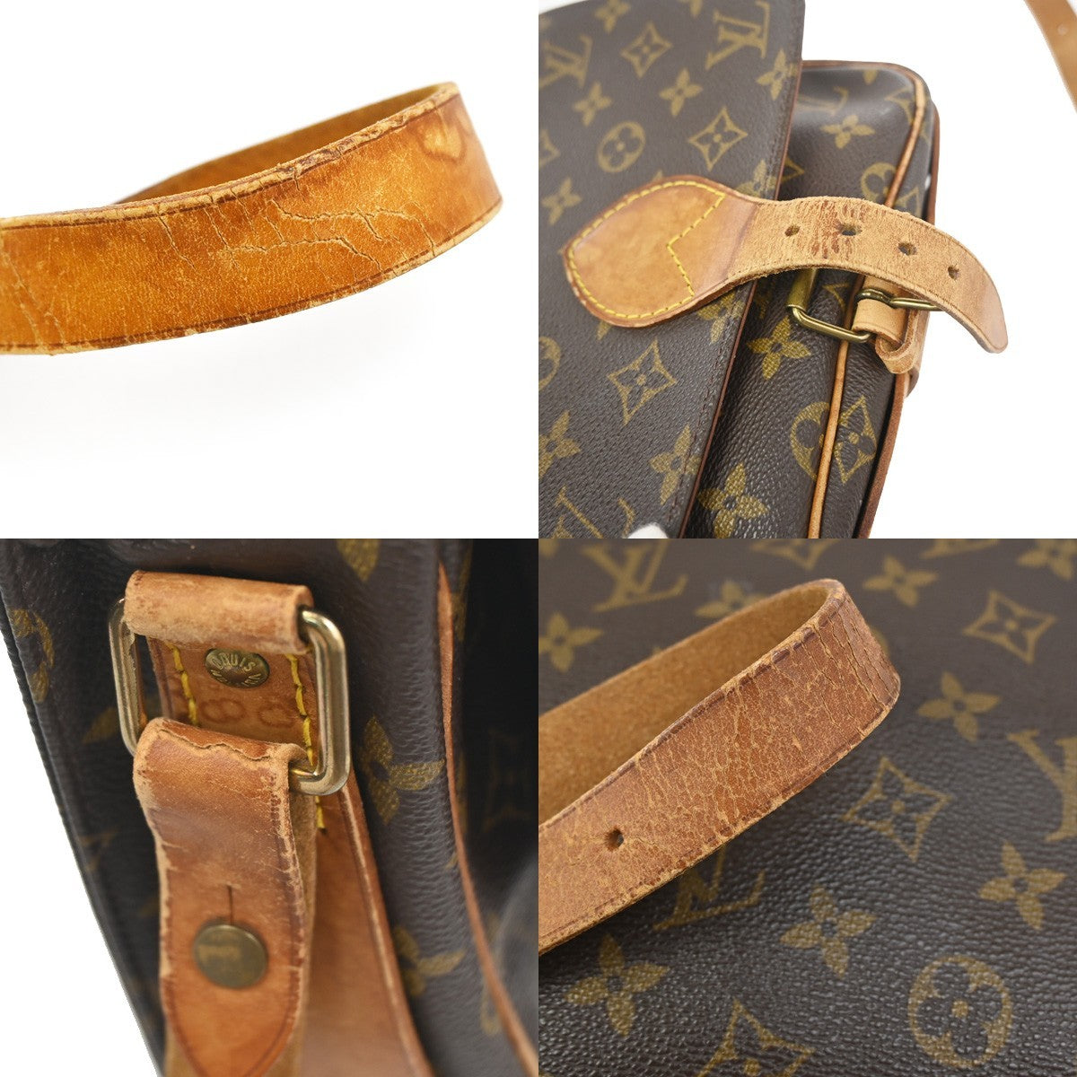 LOUIS VUITTON Cartouchiere MM Shoulder Bag Monogram Leather Brown M51253 64KC765