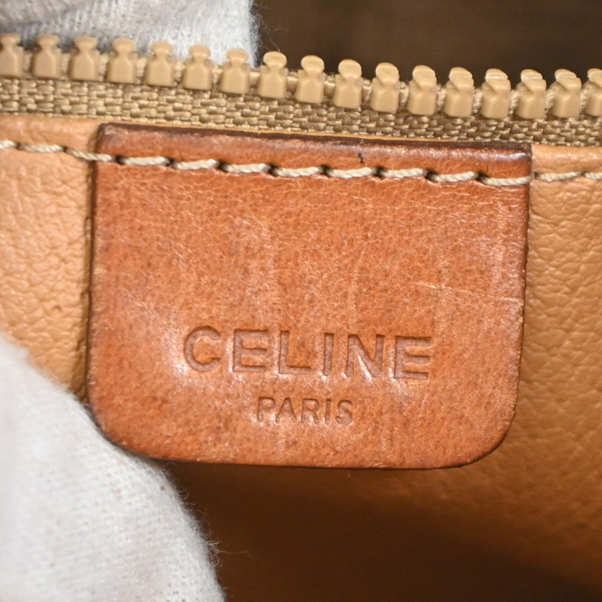 CELINE 2 Set Macadam Pattern Shoulder Bag PVC Leather Brown GHW 02TA450