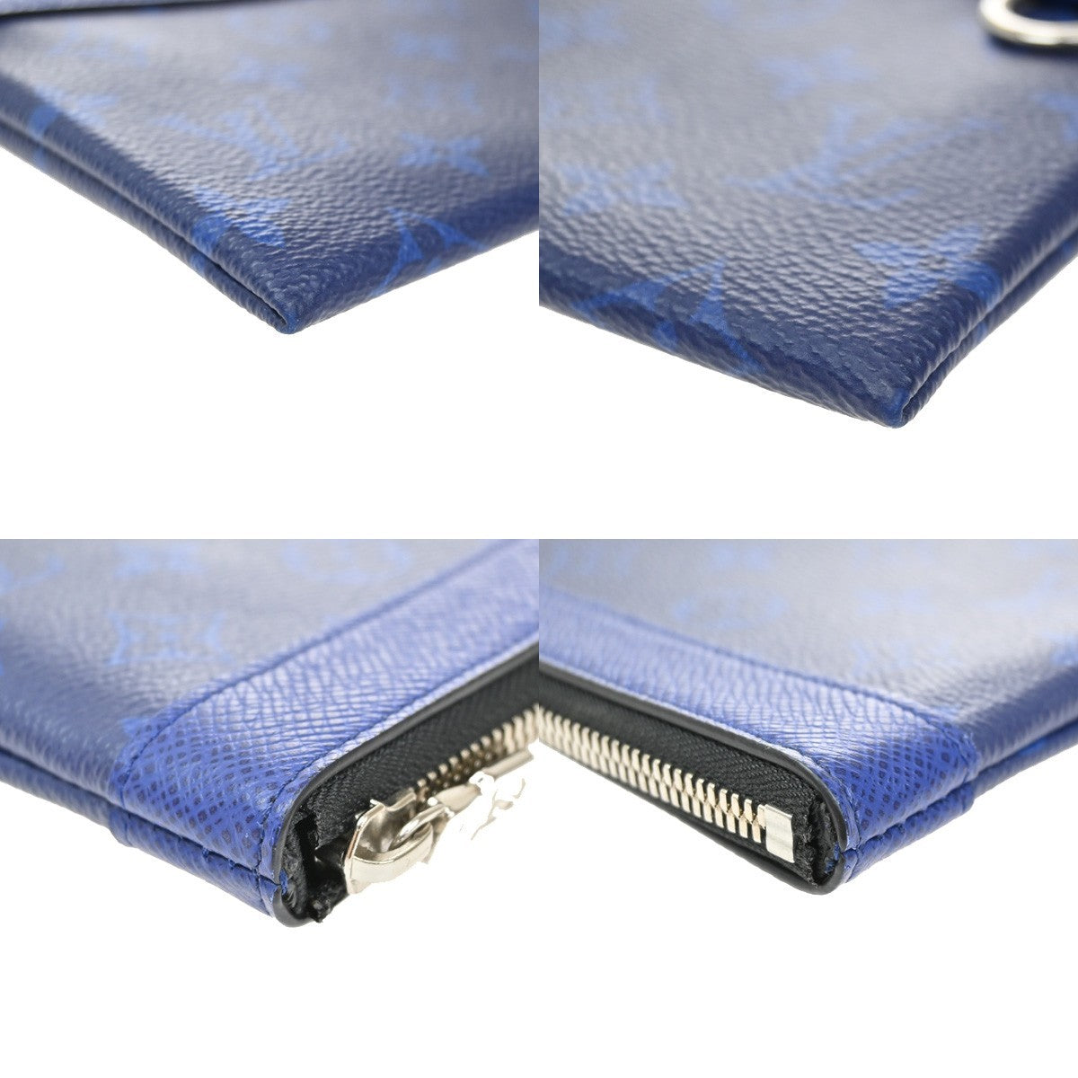 LOUIS VUITTON Pochette Discovery PM Pouch Wallet Taigarama Blue M30278 70KB363