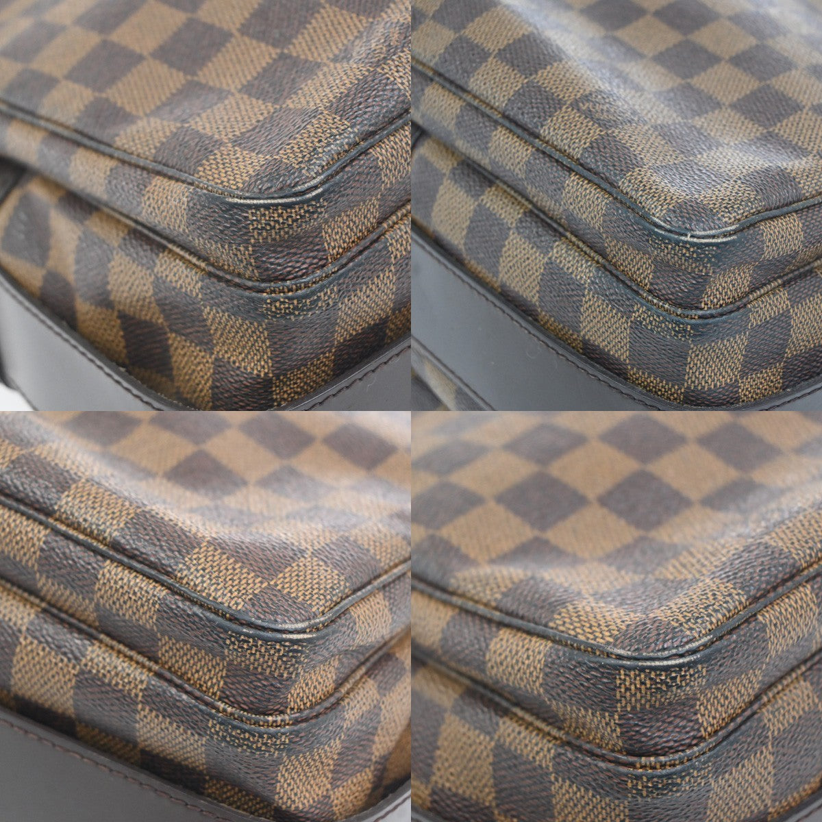 LOUIS VUITTON Naviglio Shoulder Bag Damier Ebene Leather Brown N45255 66CA753