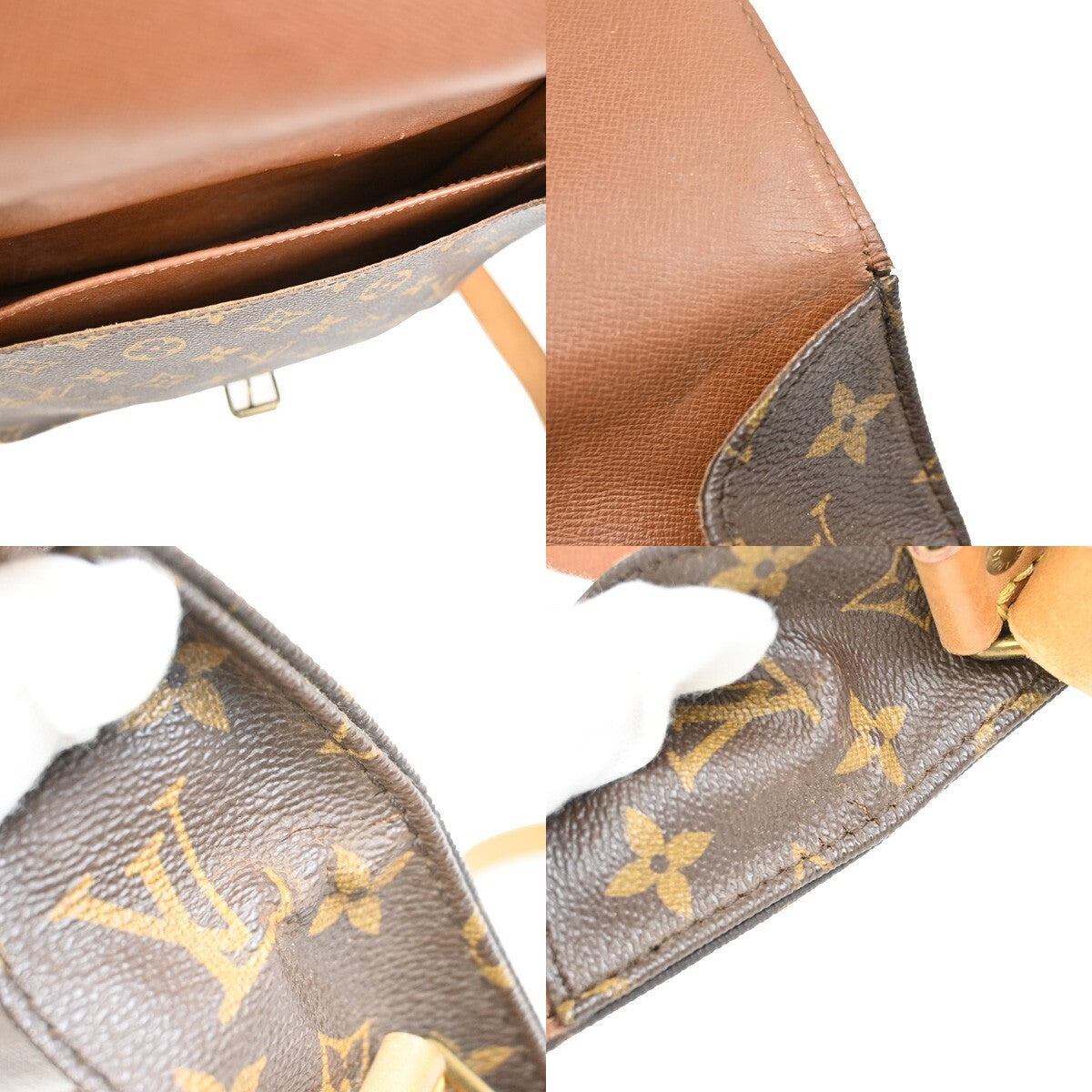 LOUIS VUITTON Cartouchiere GM Shoulder Bag Monogram Leather Brown M51252 34EE251