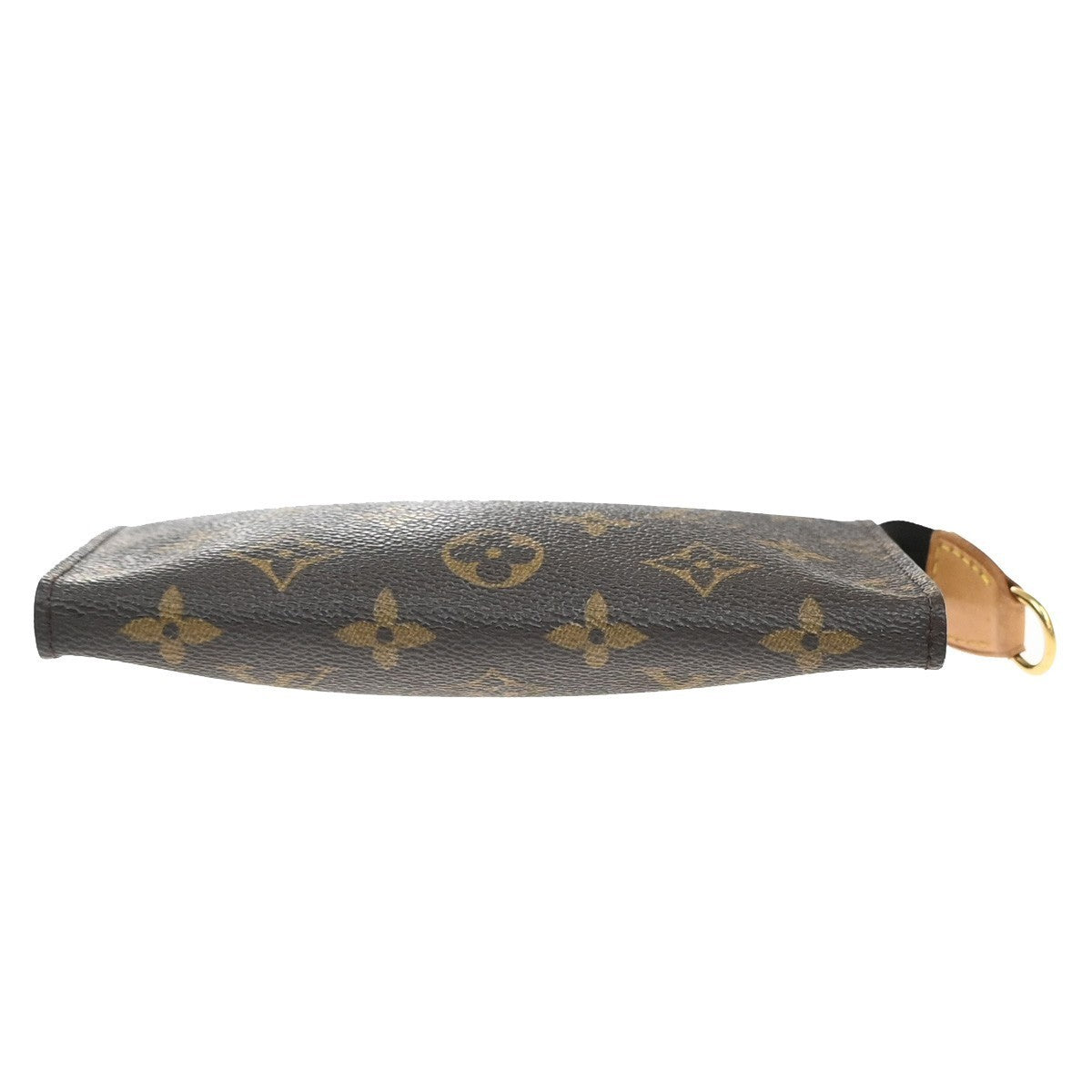 LOUIS VUITTON Logo BUCKET PM Pouch Bag Monogram Leather Brown France 02KB374