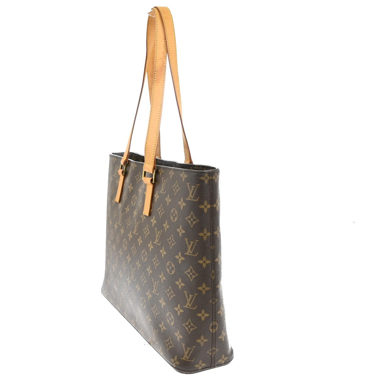 LOUIS VUITTON Logo Luco Shoulder Tote Bag Monogram Leather Brown M51155 73TA050