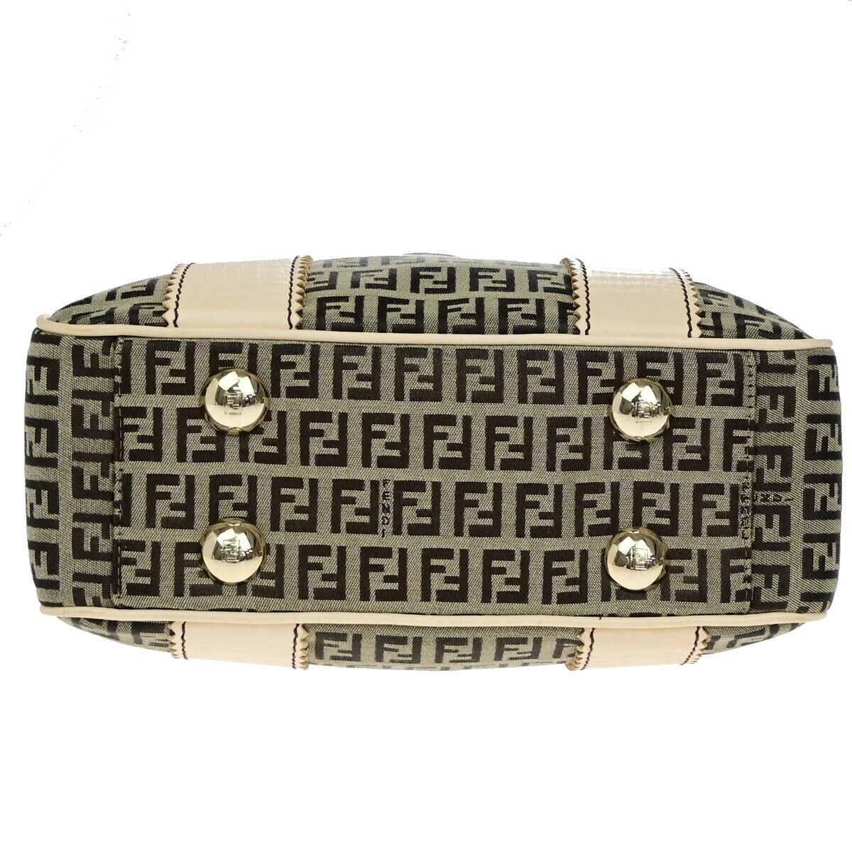 FENDI Zucca Zucchino Pattern Shoulder Tote Bag Canvas Leather Brown GHW 70YH015