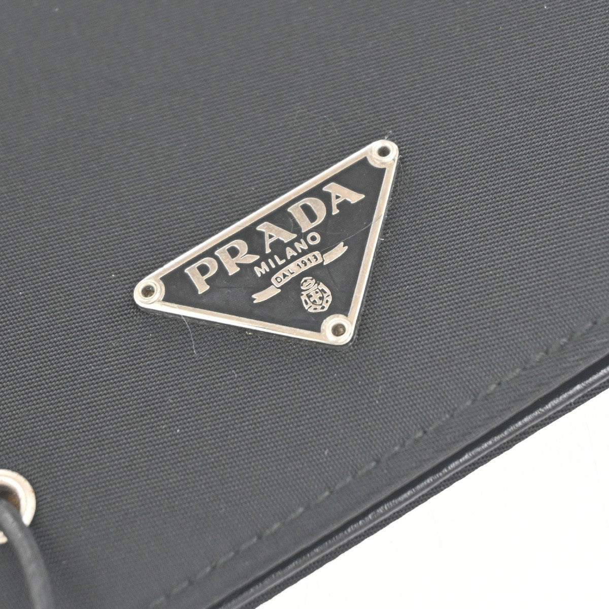 PRADA Logo Tessuto Notebook Cover Planner Nylon Leather Black Italy 09YH869
