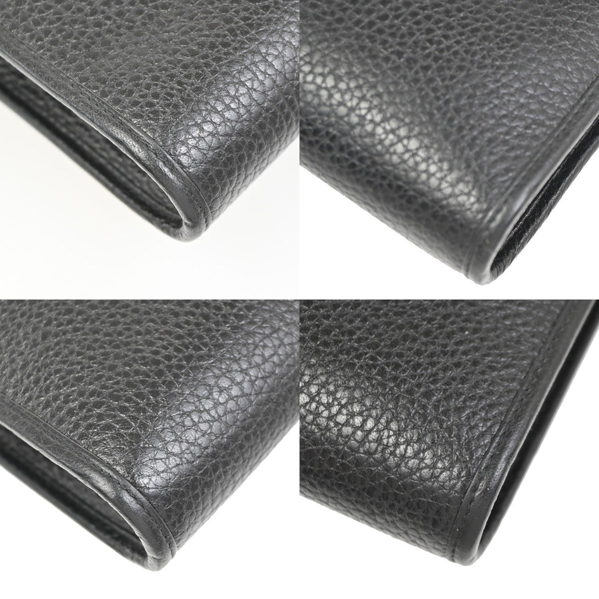 CHRISTIAN DIOR Logo 2Way Shoulder Clutch Bag Leather Black GHW  France 31YH907