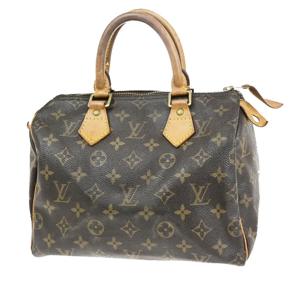 LOUIS VUITTON Speedy 25 Travel Hand Bag Monogram Leather Brown M41528 88ED108