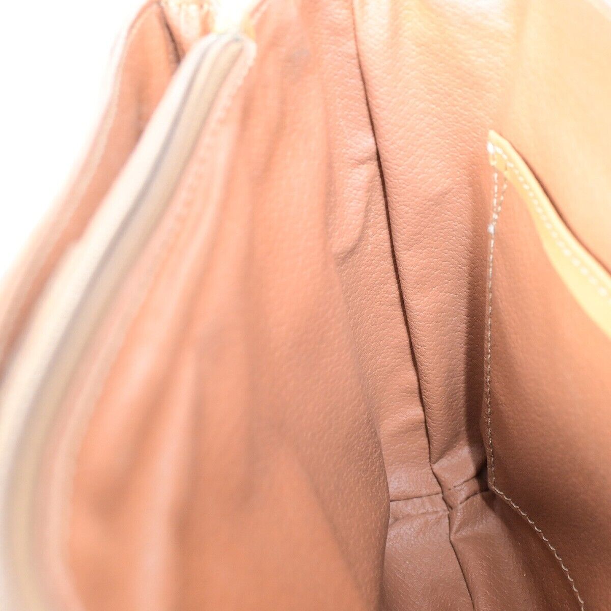 CELINE Logo Macadam Pattern Shoulder Bag PVC Leather Beige Italy 68EB396
