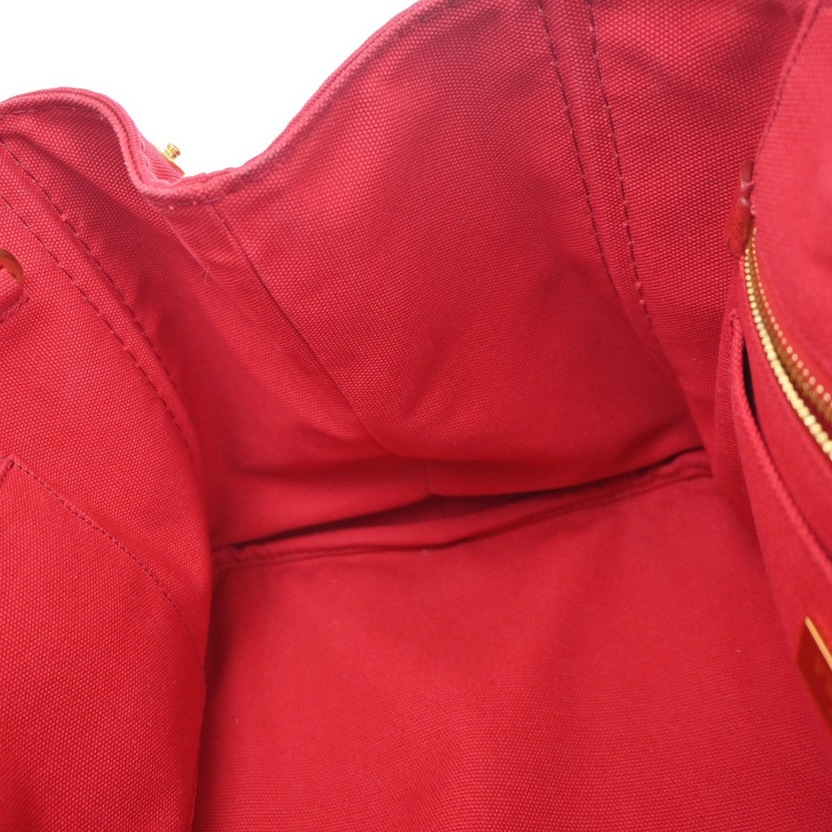PRADA Logo Canapa 2Way Shoulder Hand Bag Canvas Leather Red GHW 79YH925