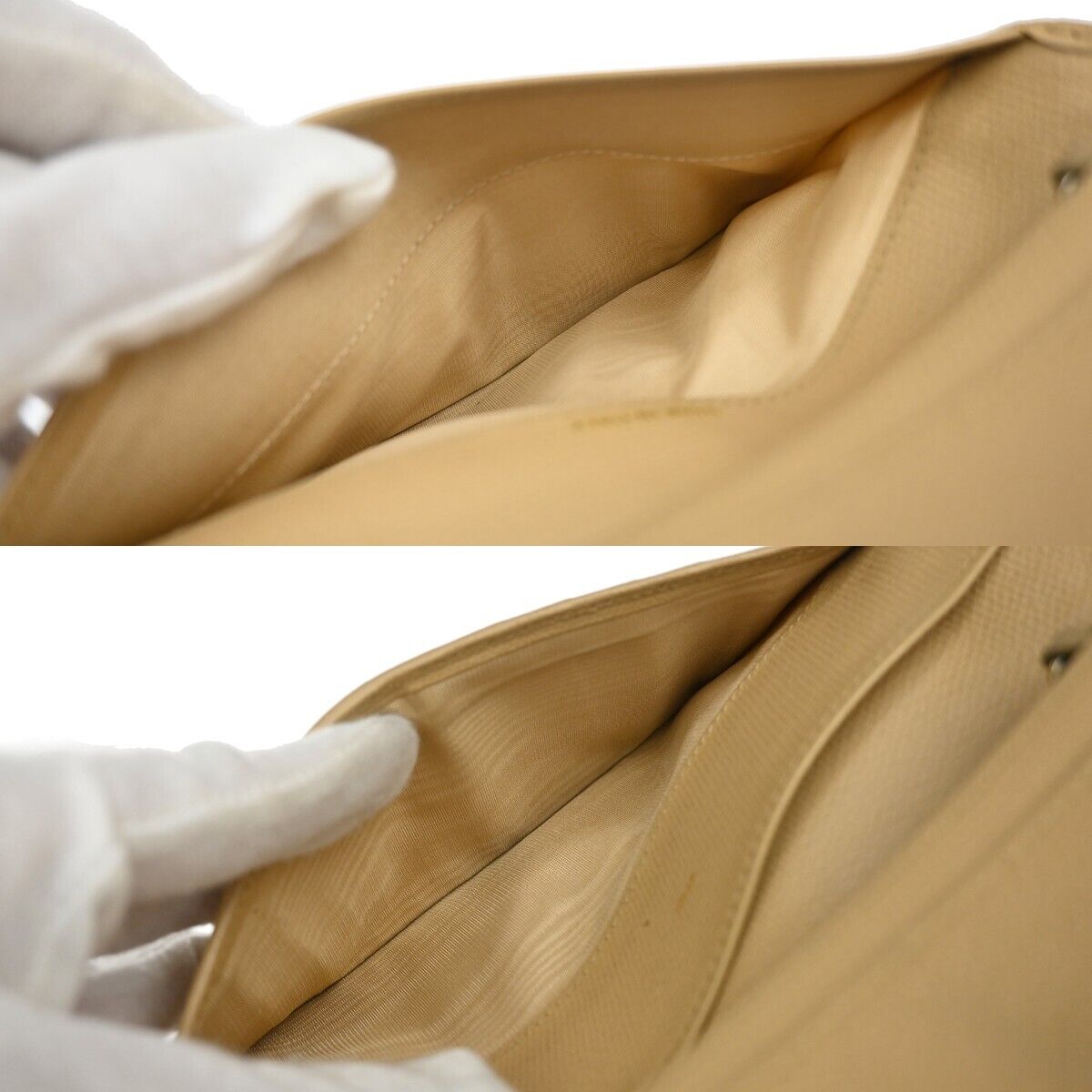 CHANEL CC Logo Long Bifold Wallet Purse Leather Beige Gold-Plated Italy 60GA245