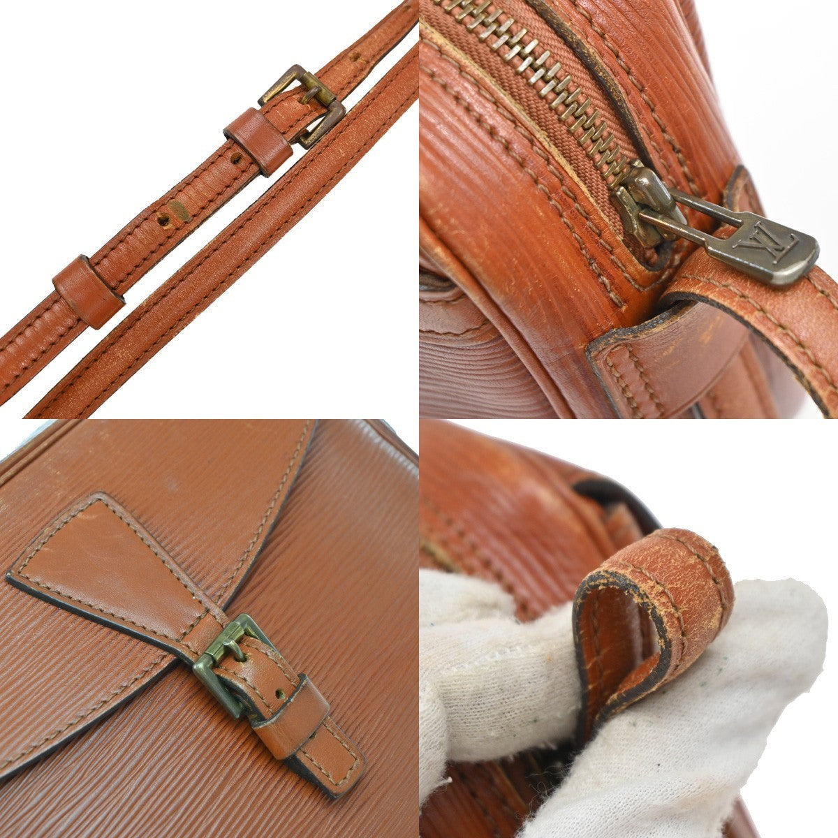 LOUIS VUITTON Jeune Fille MM Shoulder Bag Epi Leather Brown M52153 65EF980