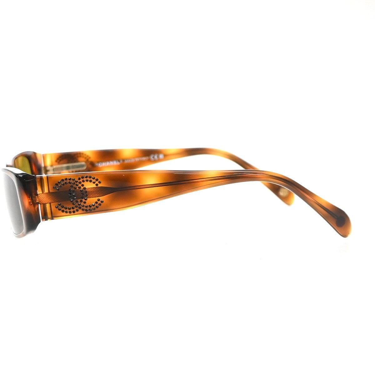 CHANEL CC Logo Sunglasses Eye Wear Plastic Brown GHW Italy 5104-B 63RF983