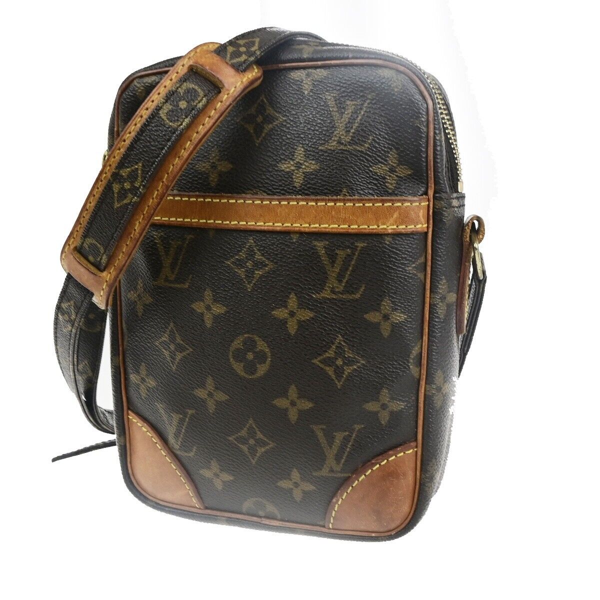 LOUIS VUITTON Danube Shoulder Bag Monogram Leather Brown France M45266 33EC685