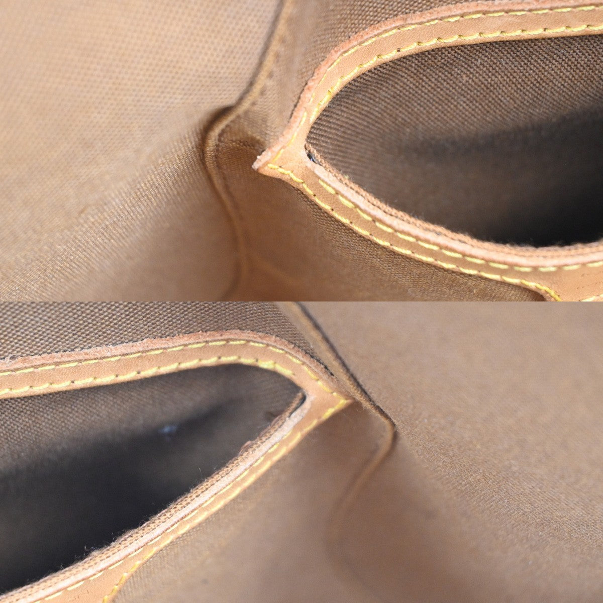LOUIS VUITTON LV Logo Ellipse MM Hand Bag Monogram Leather Brown M51126 88MA480