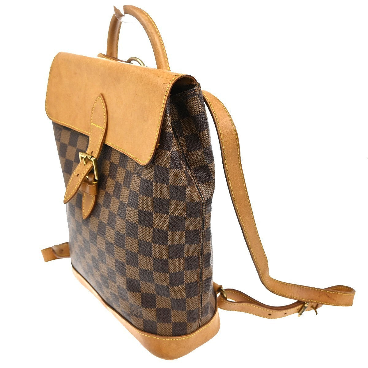 LOUIS VUITTON Logo Arlequin Backpack Bag Damier Ebene Brown N99038 97KC070