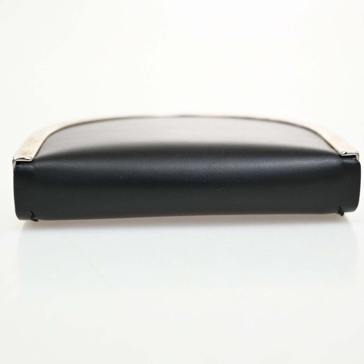 SALVATORE FERRAGAMO Logo Horseshoe Coin Case Wallet Leather Black 07FB645