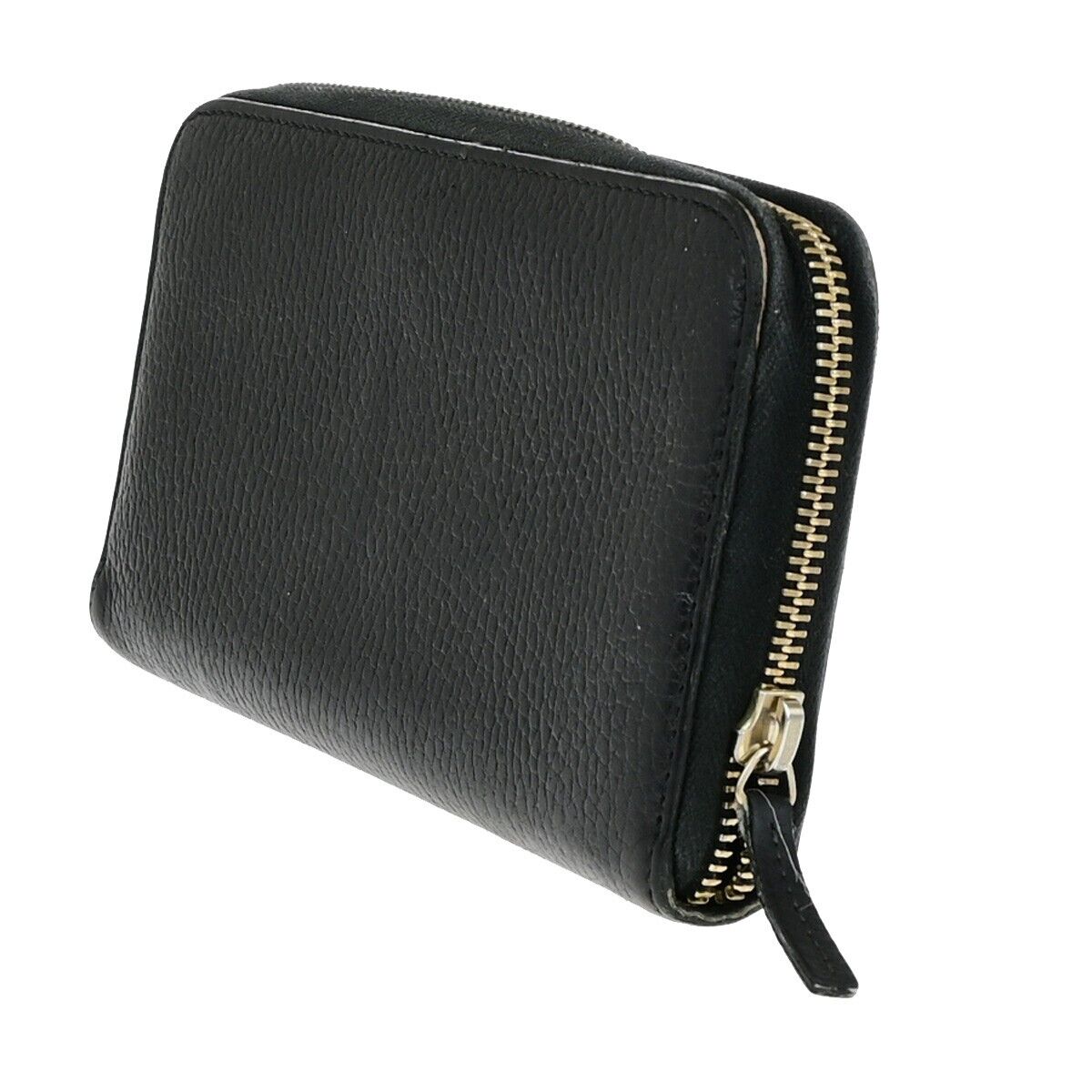 GUCCI Logo Interlocking GG Long Zipper Wallet Leather Black GHW Italy 02ED305