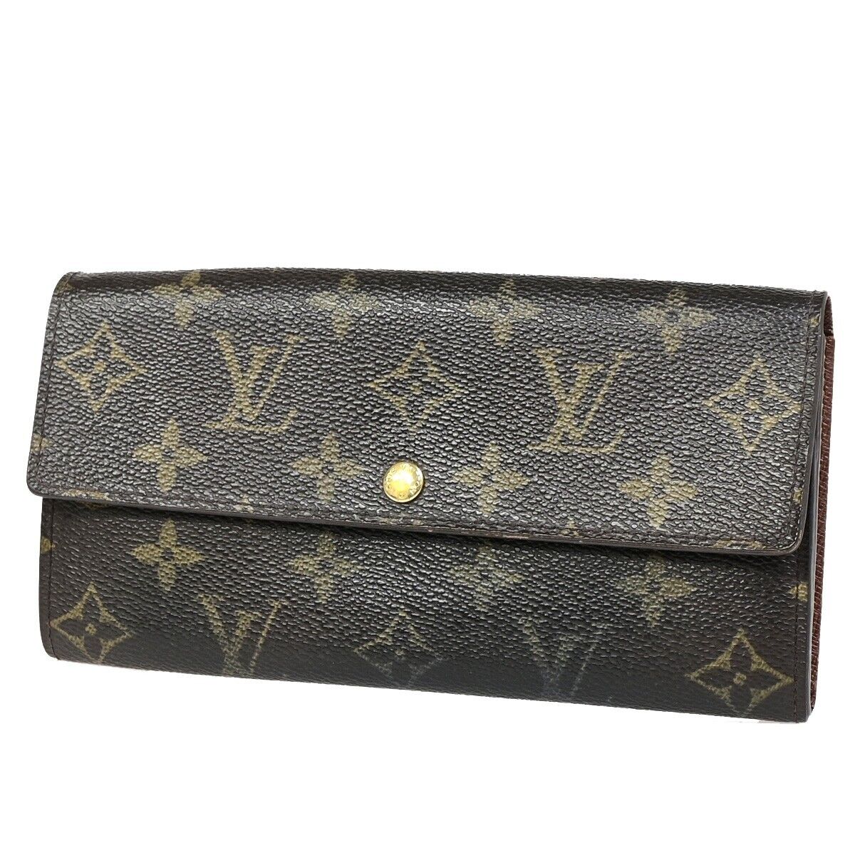 LOUIS VUITTON Logo Portefeuille Sarah Long Wallet Monogram Brown M61734 05EB463