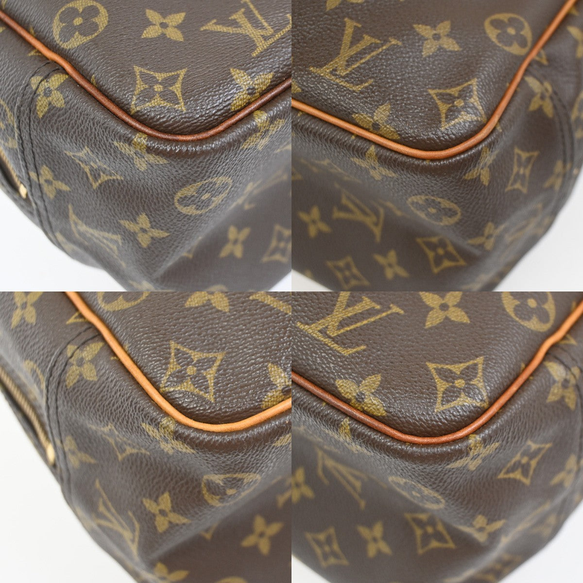 LOUIS VUITTON LV Logo Deauville Hand Bag Monogram Leather Brown M47270 89KD015