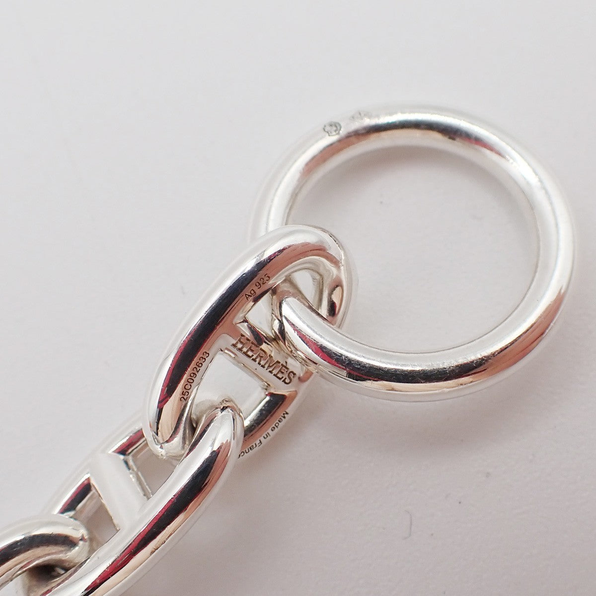 HERMES Logo Chaine D'ancre MM Chain Bracelet  15 Links Ag 925 Silver 363LC623