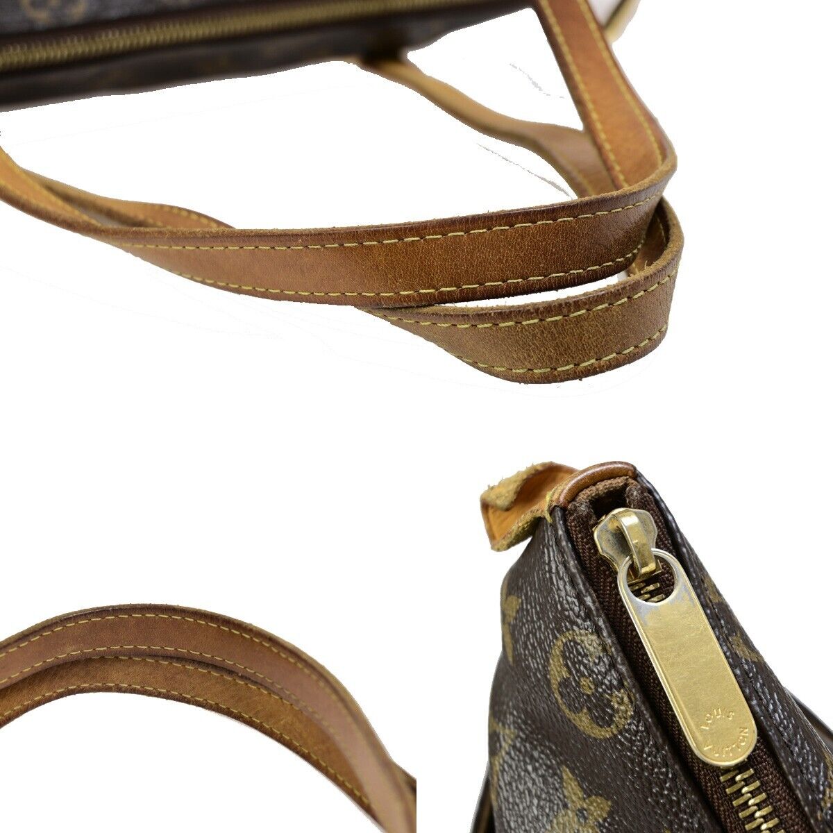 LOUIS VUITTON Logo Totally MM Shoulder Bag Monogram Leather Brown M56689 13EB358