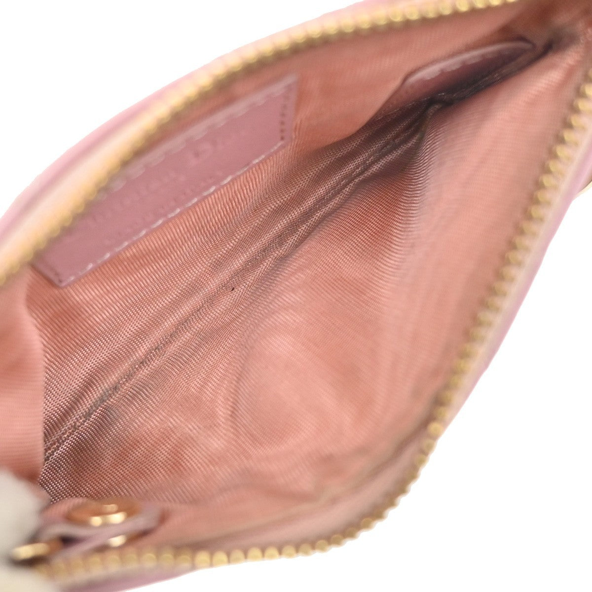 CHRISTIAN DIOR Logo Lady Cannage Coin Case Wallet Leather Pink GHW Italy 68MA622