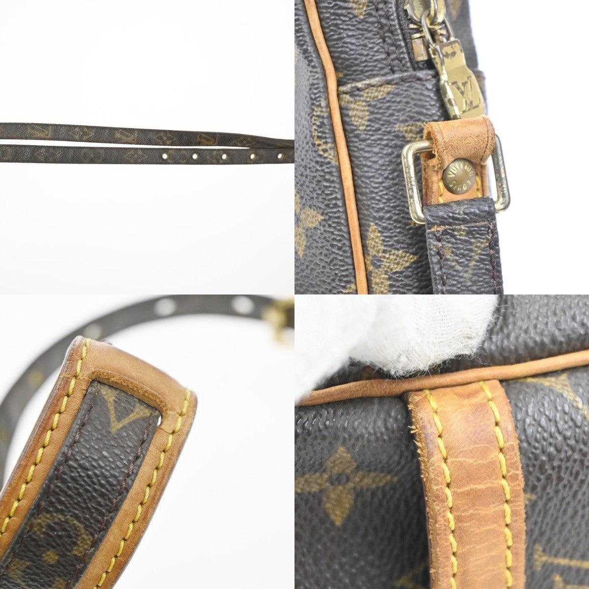 LOUIS VUITTON Danube Shoulder Bag Monogram Leather Brown France M45266 32MA300