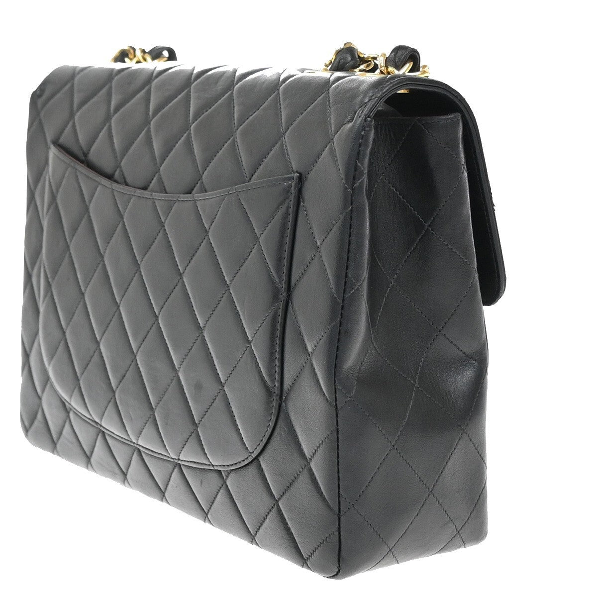 CHANEL CC Matelasse 30 Chain Shoulder Bag Leather Black GHW Vintage 341RF396