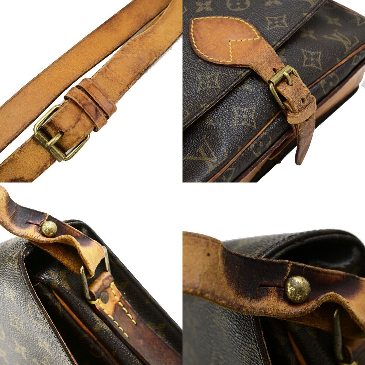 LOUIS VUITTON Cartouchiere GM Shoulder Bag Monogram Leather Brown M51252 67EC980