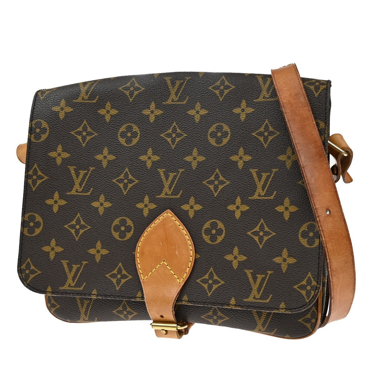 LOUIS VUITTON Cartouchiere GM Shoulder Bag Monogram Leather Brown M51252 80KB479