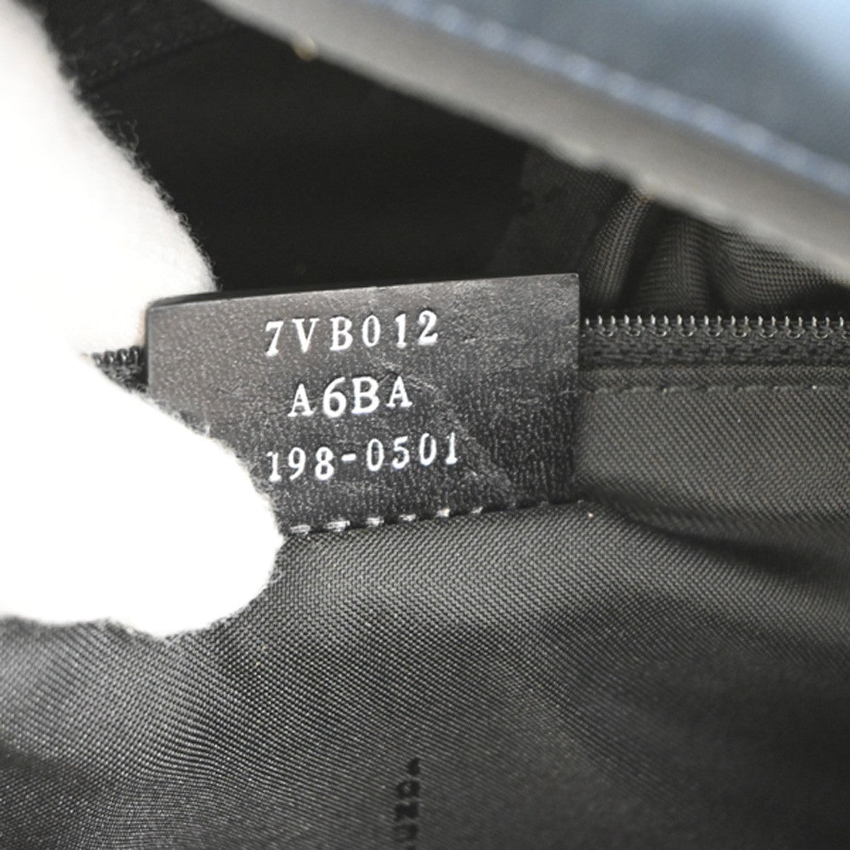 FENDI Logo Backpack Bag Nylon Canvas Leather Navy Blue Black SHW Italy 77TA682