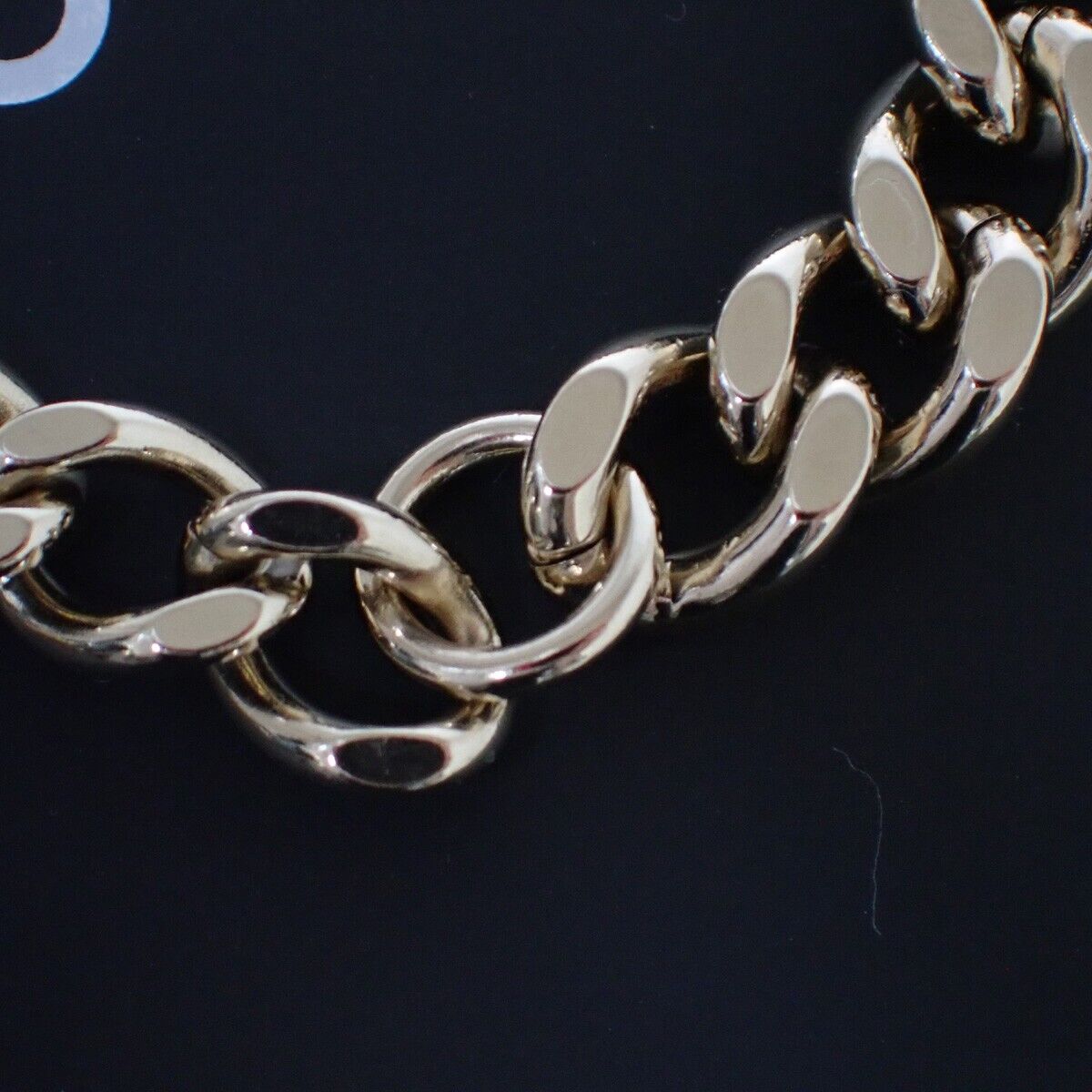 CHANEL CC Logo Chain Bracelet Bangle B22S GHW Italy Accessory 28RJ700