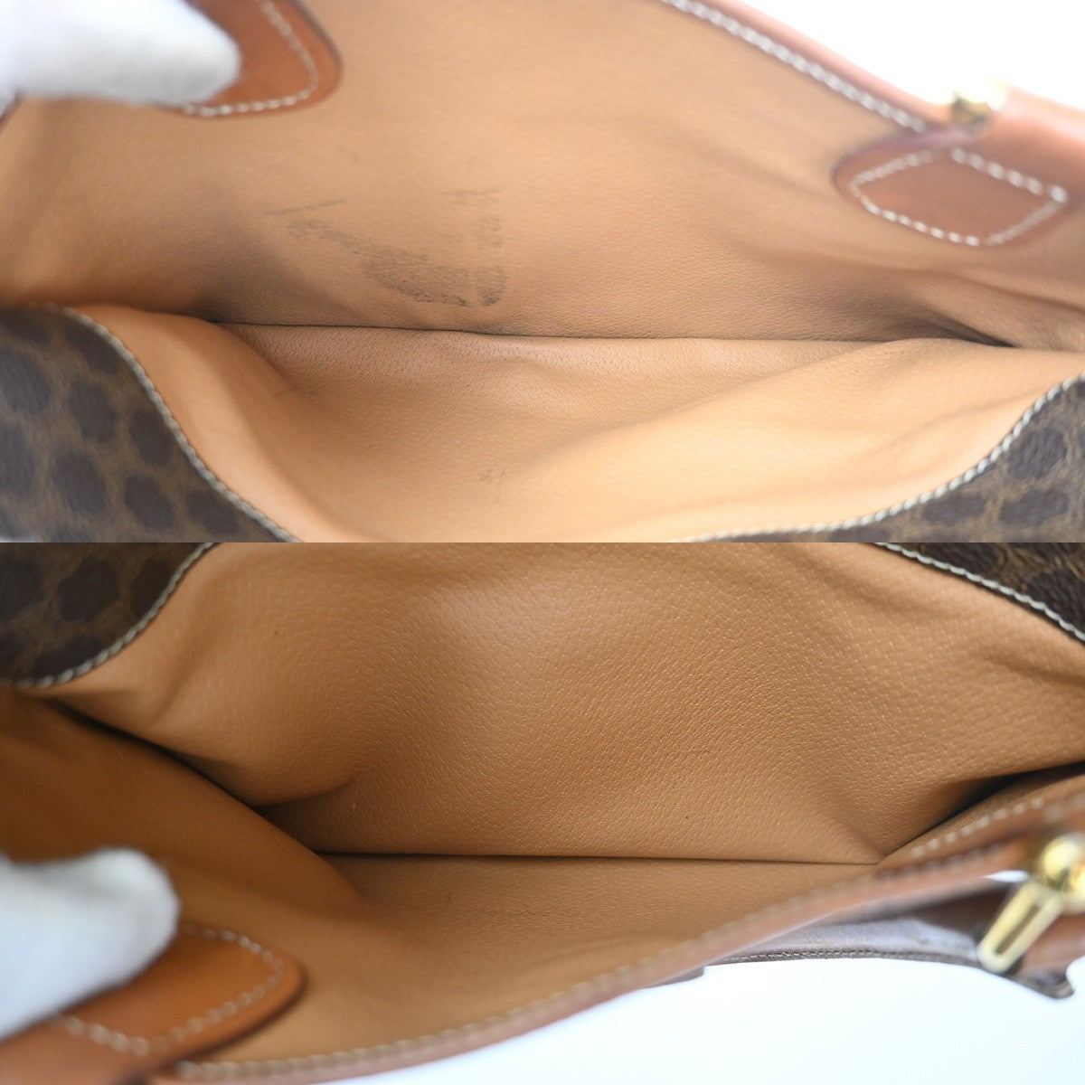 CELINE Logo Macadam Pattern Travel Hand Bag PVC Leather Brown GHW Italy 61TA552