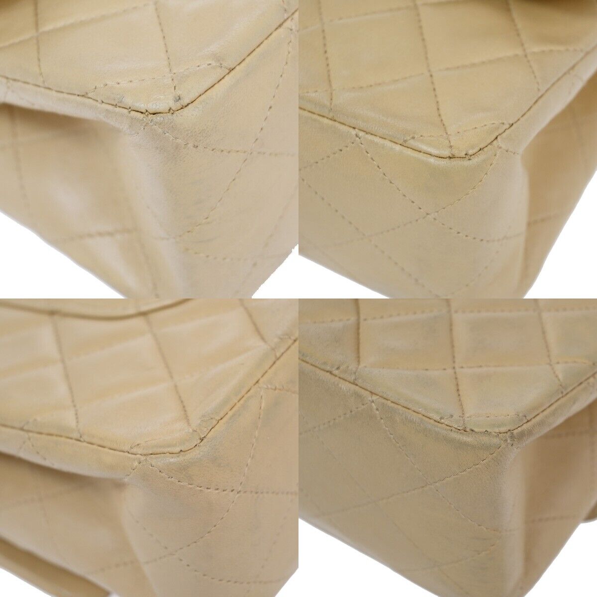 CHANEL Matelasse 25 Double Flap Chain Shoulder Bag Leather BE Vintage 804RJ773